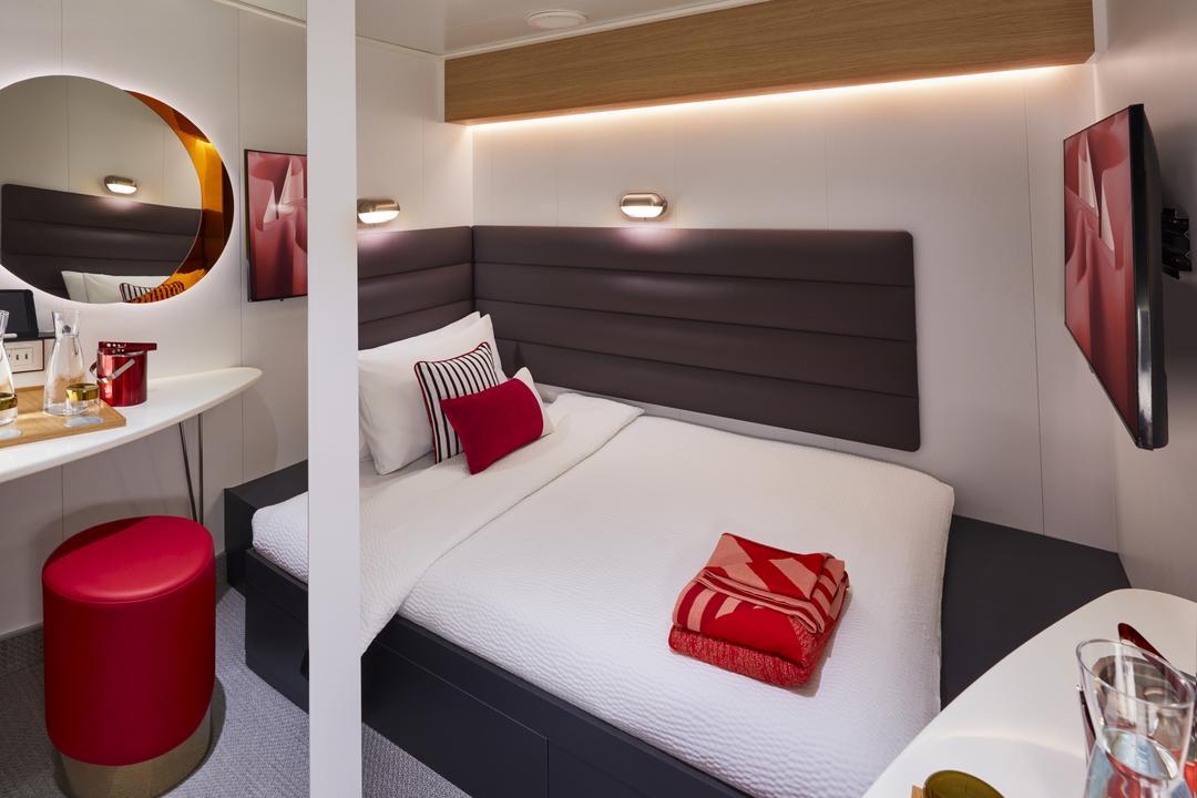 Solo inside cabin on Virgin Voyages, the catch for solo travellers booking a Lock It In